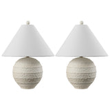Archer 21" Coastal Cottage Textured Resin/Metal Ridged LED Table Lamp
