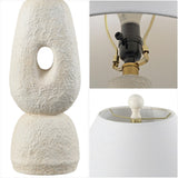 Henge 28" Organic Minimalist Textured Resin/Metal Stacked LED Table Lamp