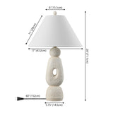 Henge 28" Organic Minimalist Textured Resin/Metal Stacked LED Table Lamp