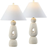 Henge 28" Organic Minimalist Textured Resin/Metal Stacked LED Table Lamp