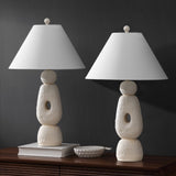Henge 28" Organic Minimalist Textured Resin/Metal Stacked LED Table Lamp
