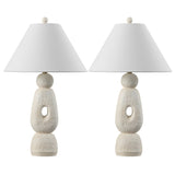 Henge 28" Organic Minimalist Textured Resin/Metal Stacked LED Table Lamp