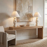 Henge 28" Organic Minimalist Textured Resin/Metal Stacked LED Table Lamp
