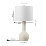 Katee 24.75" Modern Scandinavian Textured Resin/Metal Gourd LED Table Lamp