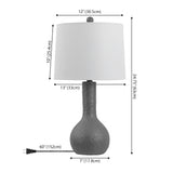 Katee 24.75" Modern Scandinavian Textured Resin/Metal Gourd LED Table Lamp