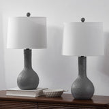 Katee 24.75" Modern Scandinavian Textured Resin/Metal Gourd LED Table Lamp
