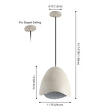 Luella 11.75" 1-Light Bohemian Coastal Adjustable Plaster-Look Organic Scalloped Dome Metal LED Pendant