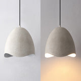 Luella 11.75" 1-Light Bohemian Coastal Adjustable Plaster-Look Organic Scalloped Dome Metal LED Pendant