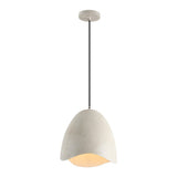 Luella 11.75" 1-Light Bohemian Coastal Adjustable Plaster-Look Organic Scalloped Dome Metal LED Pendant