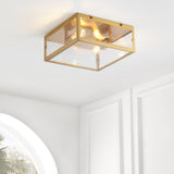 Grayson 12" Metal/Glass LED Flush Mount - JONATHAN Y