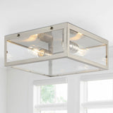 Grayson 12" Metal/Glass LED Flush Mount - JONATHAN Y