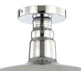 Camila 14" Classic Industrial Indoor/Outdoor Iron LED Semi Flush Mount - JONATHAN Y
