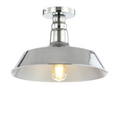 Camila 14" Classic Industrial Indoor/Outdoor Iron LED Semi Flush Mount - JONATHAN Y