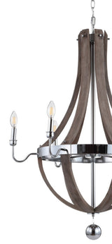 Georgia 30" Wood/Metal Adjustable LED Chandelier - JONATHAN Y