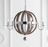 Georgia 30" Wood/Metal Adjustable LED Chandelier - JONATHAN Y