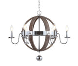 Georgia 30" Wood/Metal Adjustable LED Chandelier - JONATHAN Y