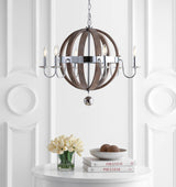 Georgia 30" Wood/Metal Adjustable LED Chandelier - JONATHAN Y