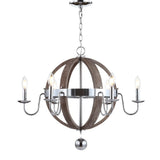 Georgia 30" Wood/Metal Adjustable LED Chandelier - JONATHAN Y