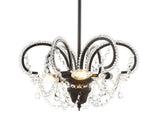 Caroline 16" Metal/Crystal LED Adjustable Chandelier - JONATHAN Y