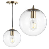 Bleecker 7.75" Metal/Glass Globe LED Pendant