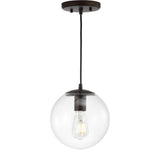 Bleecker 7.75" Metal/Glass Globe LED Pendant