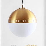 Remy 15.75" Adjustable Iron/Glass Art Deco Mid Century Globe LED Pendant - JONATHAN Y