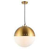 Remy 15.75" Adjustable Iron/Glass Art Deco Mid Century Globe LED Pendant - JONATHAN Y
