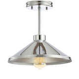 Cisco 11.75" Iron Modern Farmhouse LED Semi Flush Mount - JONATHAN Y