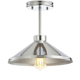 Cisco 11.75" Iron Modern Farmhouse LED Semi Flush Mount - JONATHAN Y