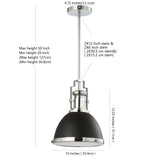 Homer Modern Industrial Iron LED Dome Pendant