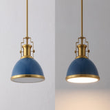 Homer Modern Industrial Iron LED Dome Pendant