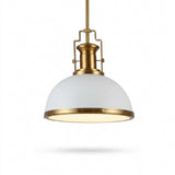 Homer Modern Industrial Iron LED Dome Pendant Brass Gold/White / 13'' – MAIN-SILO