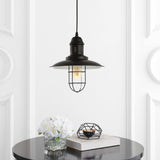 Deere 12" Adjustable Iron/Glass Cage Light LED Pendant - JONATHAN Y