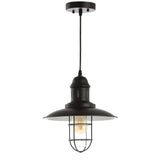 Deere 12" Adjustable Iron/Glass Cage Light LED Pendant - JONATHAN Y