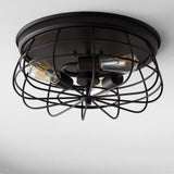 Calvia 15.7" Farmhouse Metal Cage Flush Mount - JONATHAN Y