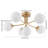 Olivier Parisian 24" Globe Modern Industrial Iron Bistro LED Semi Flush Mount