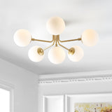 Olivier Parisian 24" Globe Modern Industrial Iron Bistro LED Semi Flush Mount