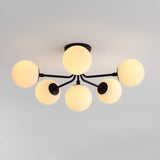 Olivier Parisian 24" Globe Modern Industrial Iron Bistro LED Semi Flush Mount