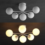 Olivier Parisian 24" Globe Modern Industrial Iron Bistro LED Semi Flush Mount