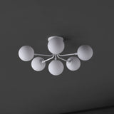 Olivier Parisian 24" Globe Modern Industrial Iron Bistro LED Semi Flush Mount