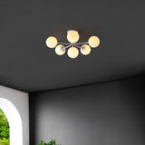 Olivier Parisian 24" Globe Modern Industrial Iron Bistro LED Semi Flush Mount