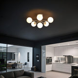 Olivier Parisian 24" Globe Modern Industrial Iron Bistro LED Semi Flush Mount