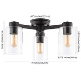 Orville 17" Farmhouse Industrial Iron Cylinder LED Semi Flush Mount - JONATHAN Y