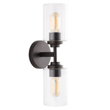 Cera Farmhouse Industrial Iron Cylinder LED Sconce - JONATHAN Y