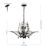 Diantha 28.5" 7-Light Contemporary Bohemian Iron/Acrylic LED Pendant - JONATHAN Y