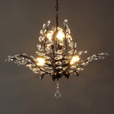 Diantha 28.5" 7-Light Contemporary Bohemian Iron/Acrylic LED Pendant - JONATHAN Y