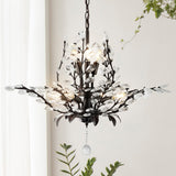 Diantha 28.5" 7-Light Contemporary Bohemian Iron/Acrylic LED Pendant - JONATHAN Y