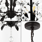 Diantha 28.5" 7-Light Contemporary Bohemian Iron/Acrylic LED Pendant - JONATHAN Y