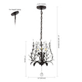 Diantha 28.5" 7-Light Contemporary Bohemian Iron/Acrylic LED Pendant - JONATHAN Y
