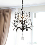 Diantha 28.5" 7-Light Contemporary Bohemian Iron/Acrylic LED Pendant - JONATHAN Y